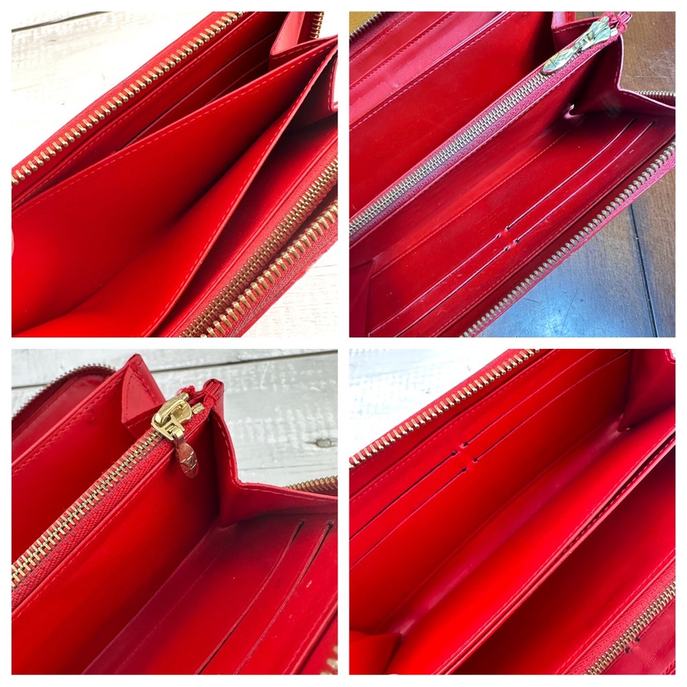 AUTHENTIC Louis Vuitton Vernis Zippy. Color:Red. - Picture 10 of 16